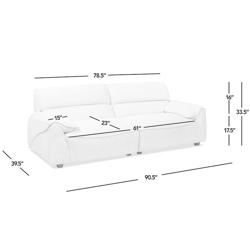 Sorrento 90.5  Chenille Upholstered 2-Piece Modular Sofa