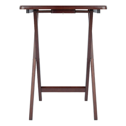 Set of 4 Rich Antique Walnut Folding Single Snack Tables 25.75