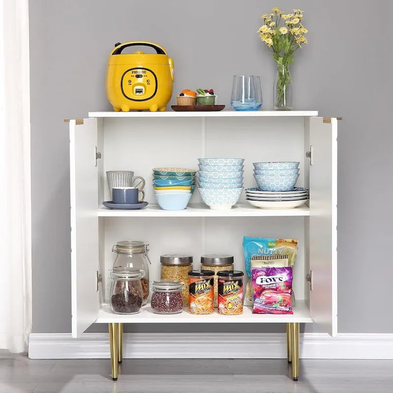 Madia Contenitore Moderna con 2 Ante, Credenza a Buffet per Cucina