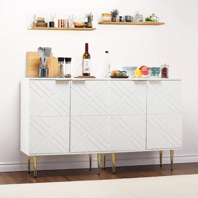 Madia Contenitore Moderna con 2 Ante, Credenza a Buffet per Cucina