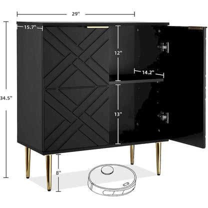 Madia Contenitore Moderna con 2 Ante, Credenza a Buffet per Cucina