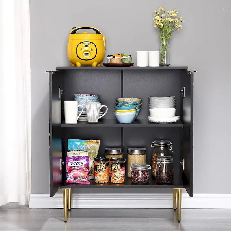 Madia Contenitore Moderna con 2 Ante, Credenza a Buffet per Cucina