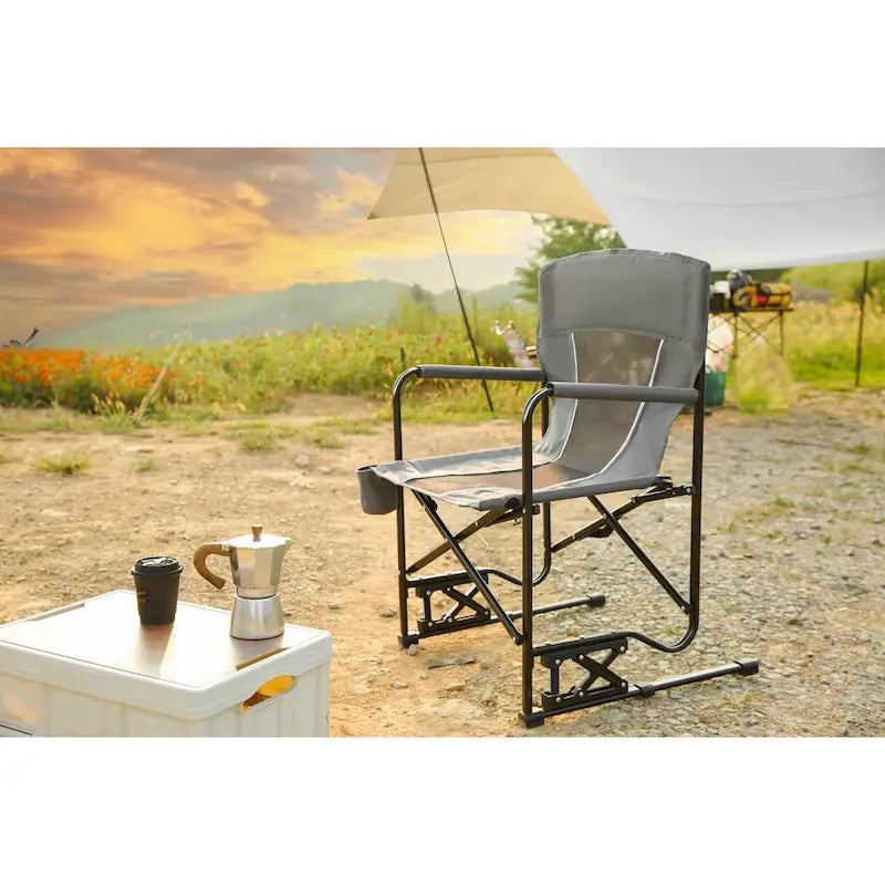 Outdoor Freestyle Rocker Camping Chair Portable Folding Rocking Chair With Solid (Excluding the table)