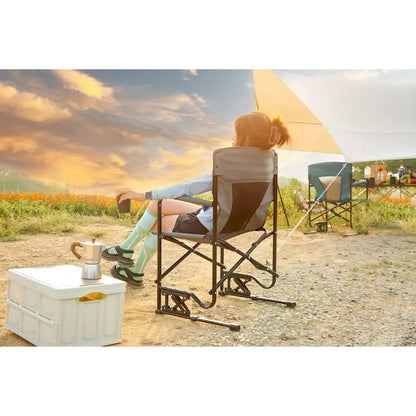 Outdoor Freestyle Rocker Camping Chair Portable Folding Rocking Chair With Solid (Excluding the table)
