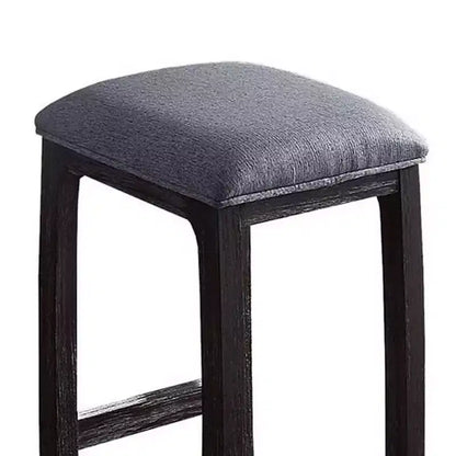 Sgabello da bar da 40 cm Razo, altezza bancone, tessuto/espresso invecchiato - Acme Furniture: Rivestito in lino, base in legno