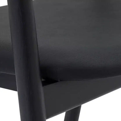 Armen Living Apache Wood and Faux Leather Barstool Black Oak