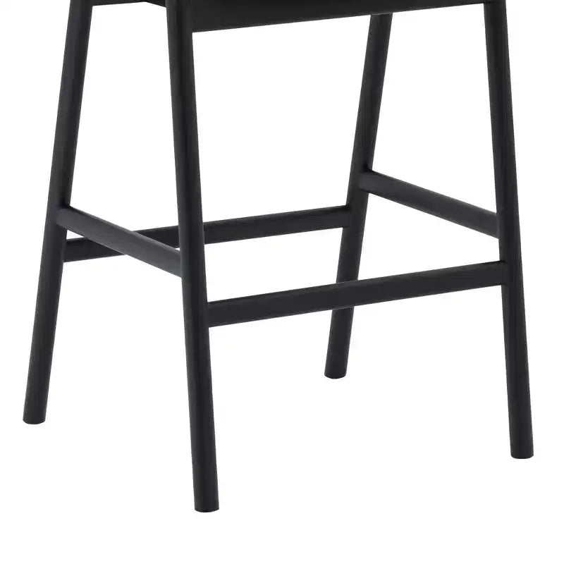 Armen Living Apache Wood and Faux Leather Barstool Black Oak