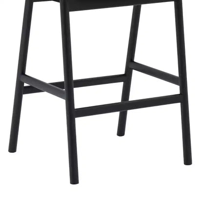Armen Living Apache Wood and Faux Leather Barstool Black Oak
