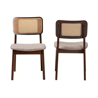 Baxton Studio Baxton Studio 2pc Dannon Fabric and Wood Dining Chairs Gray/Walnut Brown/Light Brown: Polyester Upholstery, Rubberwood Frame