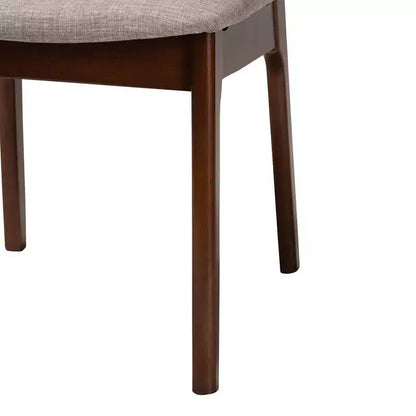 Baxton Studio Baxton Studio Sedie da pranzo Dannon (2 pz) in tessuto e legno grigio/marrone noce/marrone chiaro: Rivestimento in poliestere, Struttura in legno di gomma