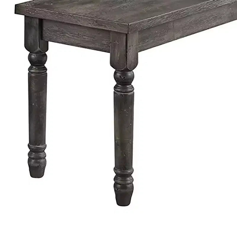Wallace Bench Weathered Blue Washed - Acme Furniture: Rubberwood Frame, 250lb Capacity, Rectangle Shape