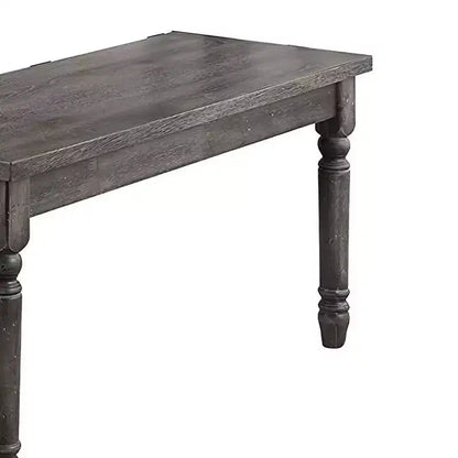 Wallace Bench Weathered Blue Washed - Acme Furniture: Rubberwood Frame, 250lb Capacity, Rectangle Shape