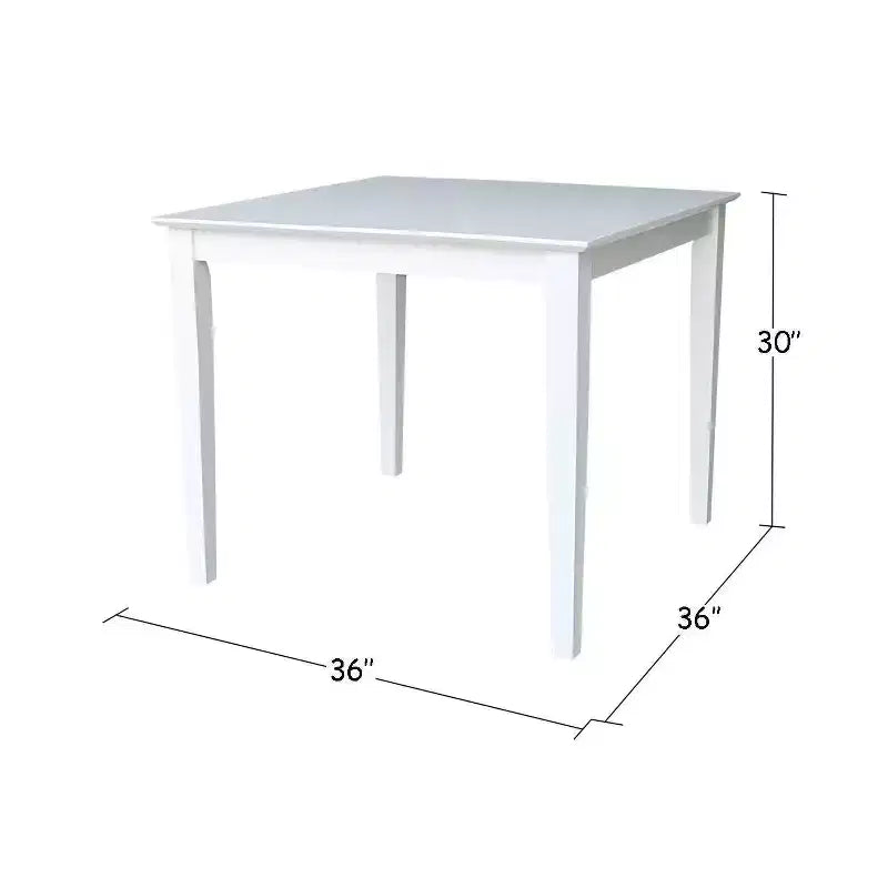 Solid Wood 36" Square Dining Height Table White - International Concepts