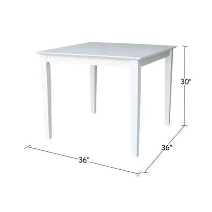 Solid Wood 36" Square Dining Height Table White - International Concepts