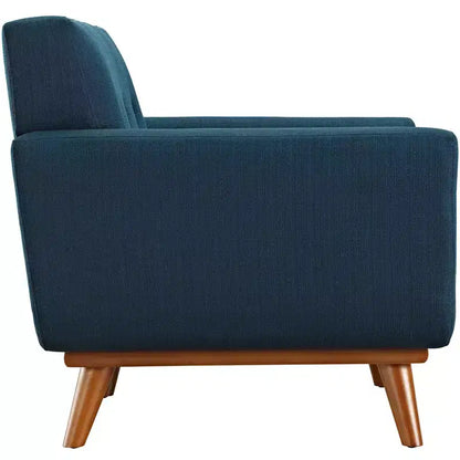 Poltrona e Pouf Engage 2pz Azure - Modway: Comodo Set Seduta Imbottito, Montaggio Senza Attrezzi