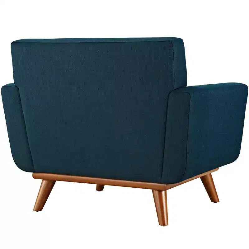 Poltrona e Pouf Engage 2pz Azure - Modway: Comodo Set Seduta Imbottito, Montaggio Senza Attrezzi