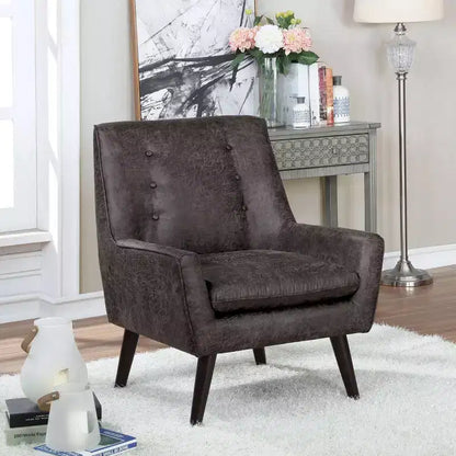 Poltrona a pozzetto con bottoni, imbottitura centrale, grigio scuro - HOMES: Inside + Out