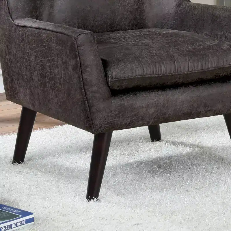 Poltrona a pozzetto con bottoni, imbottitura centrale, grigio scuro - HOMES: Inside + Out