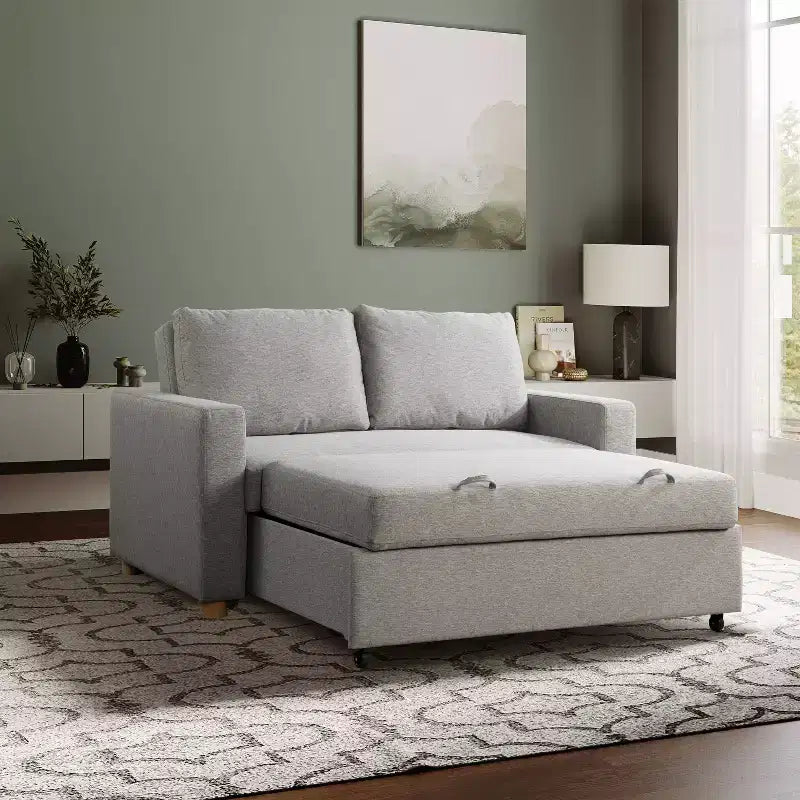 Serta Aurora Convertible Sofa Light GrayWoven