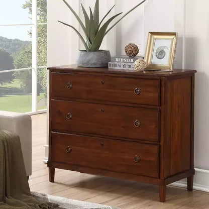 Comfort Pointe Cambridge Dresser Brown: Transitional Style, Metal Glides, Safety Stops, No Assembly Required