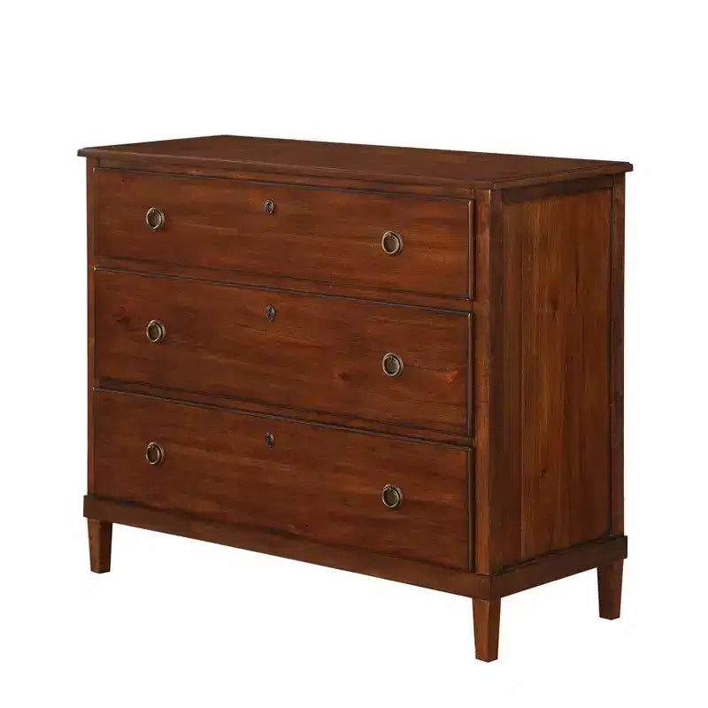 Cassettiera Comfort Pointe Cambridge Marrone: Stile Transizionale, Guide Metalliche, Blocchi di Sicurezza, Nessun Montaggio Richiesto