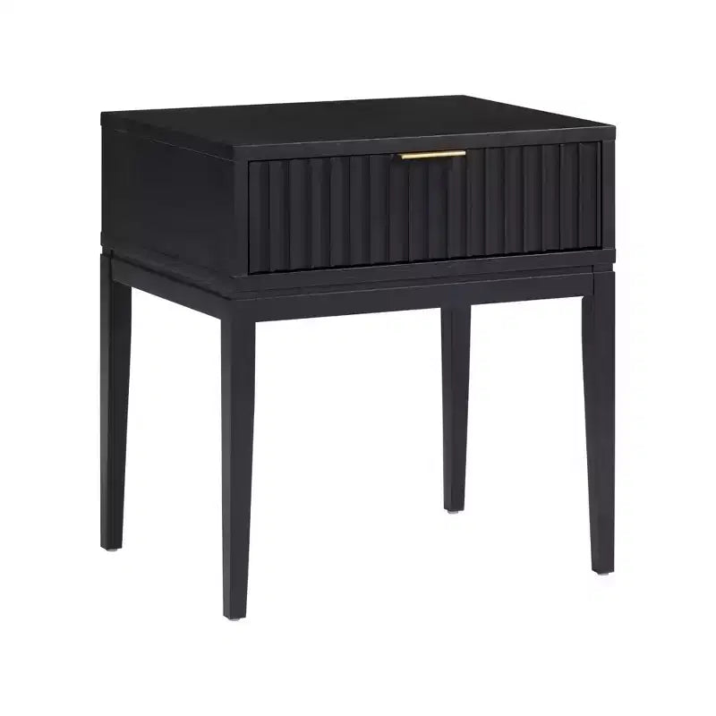 Nathan James Jasper Wood Fluted Nightstand Black