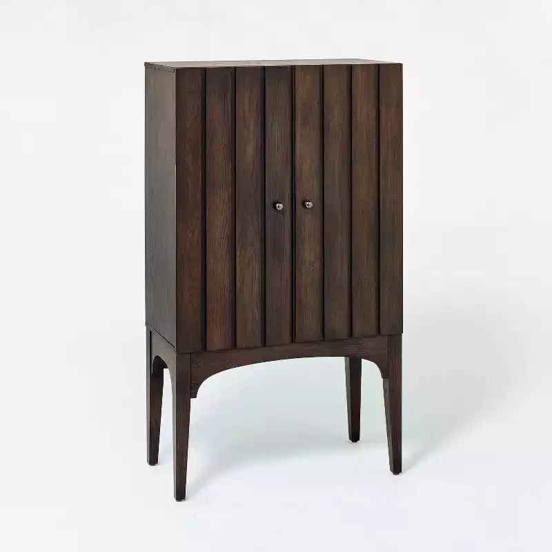 Palma Arched Fluted Cabinet Dark Brown - Threshold™ designed with Studio McGee