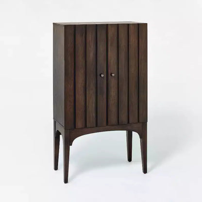 Palma Arched Fluted Cabinet Dark Brown - Threshold™ designed with Studio McGee