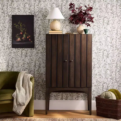 Palma Arched Fluted Cabinet Dark Brown - Threshold™ designed with Studio McGee