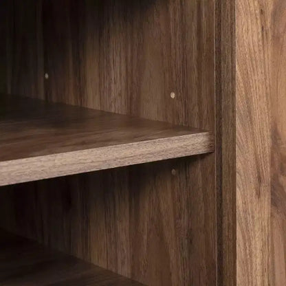 South Shore Flam TV Stand for TVs up to 60" Natural Walnut: Laminated Particle Board Media Console