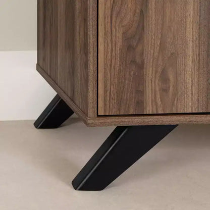 South Shore Flam TV Stand for TVs up to 60" Natural Walnut: Laminated Particle Board Media Console