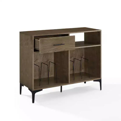Crosley 40" Sydney Mobile TV Porta Dischi Noce: Porta Vinili, Mobile Multimediale con Ripiani Aperti