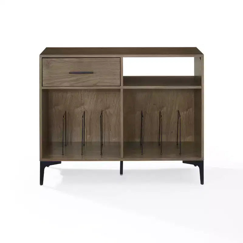 Crosley 40" Sydney Mobile TV Porta Dischi Noce: Porta Vinili, Mobile Multimediale con Ripiani Aperti