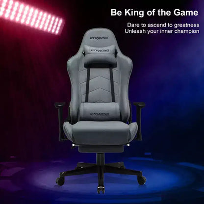 GTRACING Gaming Chair with Footres Ergonomic Recliner Office Chair with Lumbar Support Blue