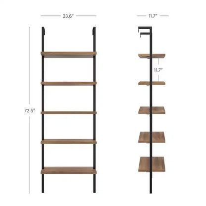 Nathan James 72.5" Theo Bookshelf Brown