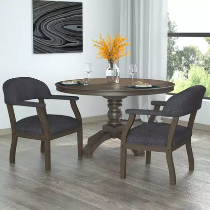 Boss Office Products Sedia da Capitano Moderna Grigio Ardesia: Sedia da Scrivania Imbottita, Struttura in Legno, Rivetti Decorativi