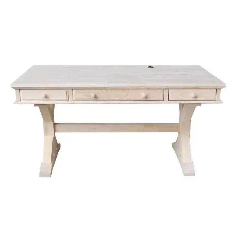Executive Desk with Canyon Base Unfinished - International Concepts: Modern Hardwood Office, 60-Inch Surface