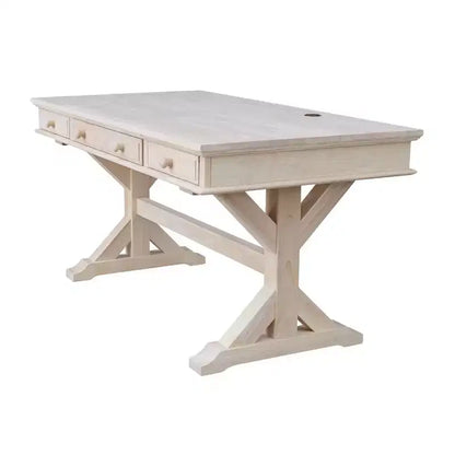 Executive Desk with Canyon Base Unfinished - International Concepts: Modern Hardwood Office, 60-Inch Surface
