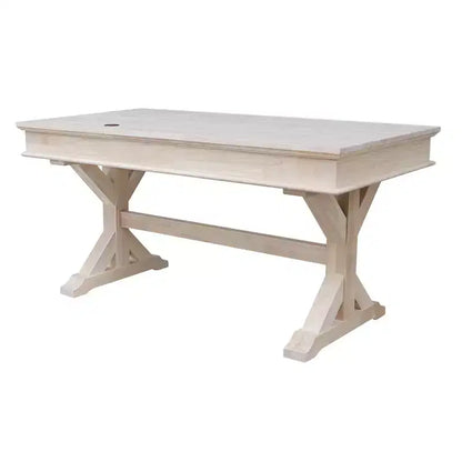 Executive Desk with Canyon Base Unfinished - International Concepts: Modern Hardwood Office, 60-Inch Surface