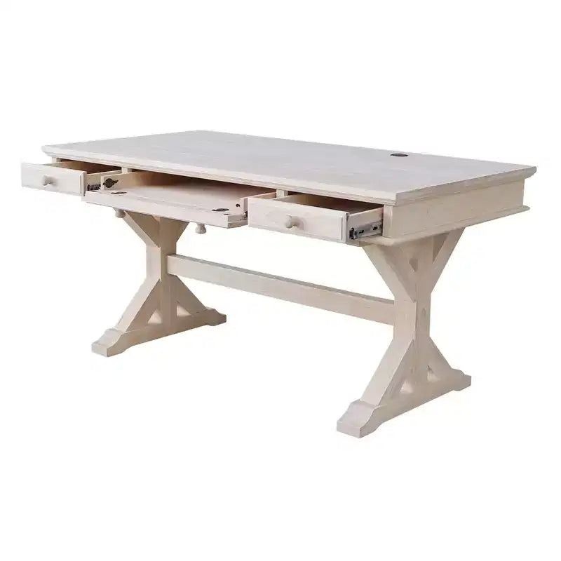 Executive Desk with Canyon Base Unfinished - International Concepts: Modern Hardwood Office, 60-Inch Surface
