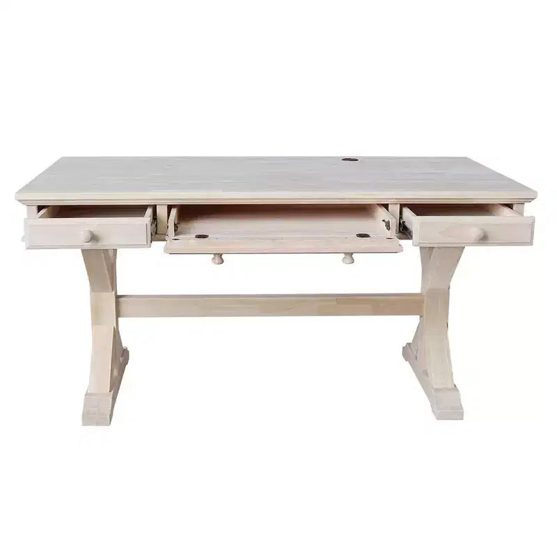 Executive Desk with Canyon Base Unfinished - International Concepts: Modern Hardwood Office, 60-Inch Surface