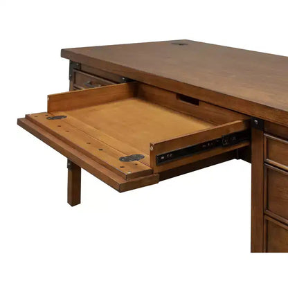 Martin Furniture Scrivania Addison a mezza colonna, Auburn: Robusti mobili per ufficio con archivio, nessun assemblaggio richiesto
