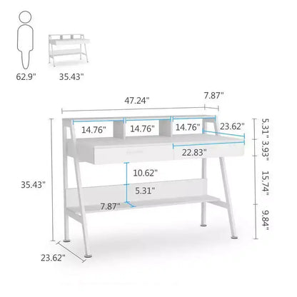 LITTLE TREE 47" Modern Computer Desk White