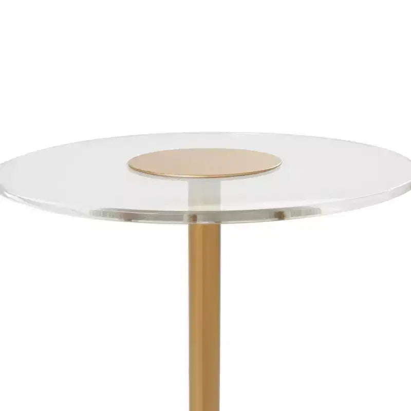 Olivia & May Acrylic Accent Table: Gold Stand, No Assembly, Indoor Use, Modern Style, 23" Height