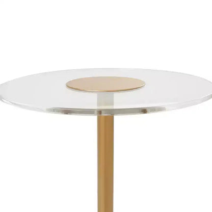 Olivia & May Acrylic Accent Table: Gold Stand, No Assembly, Indoor Use, Modern Style, 23" Height
