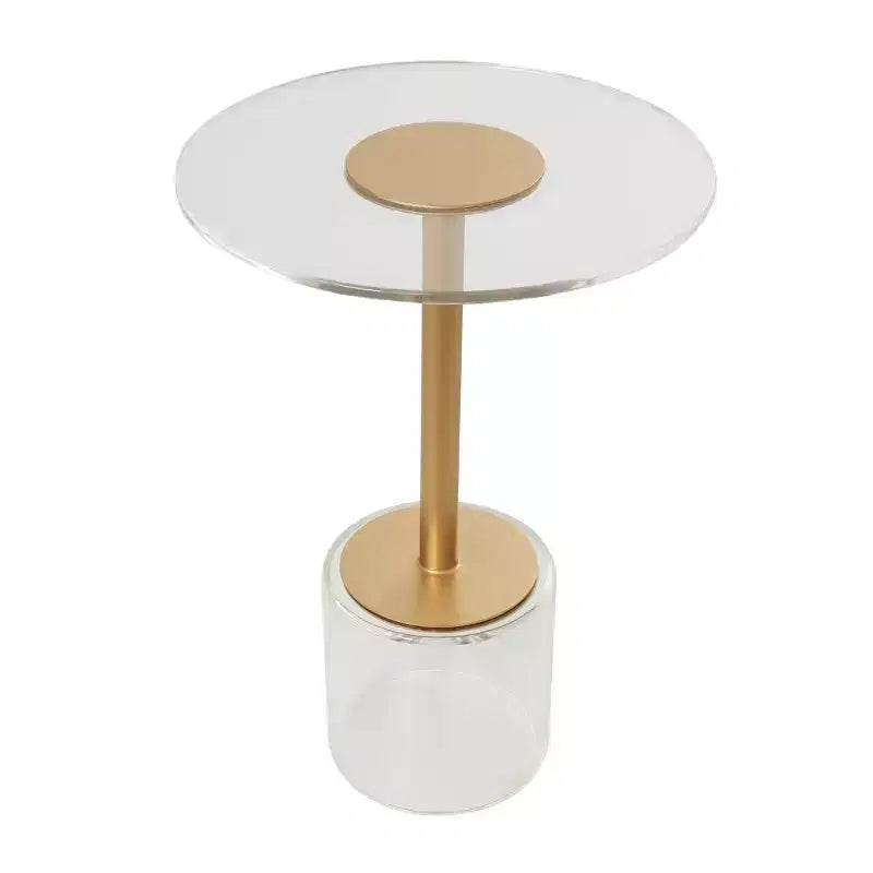 Olivia & May Acrylic Accent Table: Gold Stand, No Assembly, Indoor Use, Modern Style, 23" Height