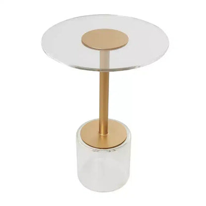 Olivia & May Acrylic Accent Table: Gold Stand, No Assembly, Indoor Use, Modern Style, 23" Height