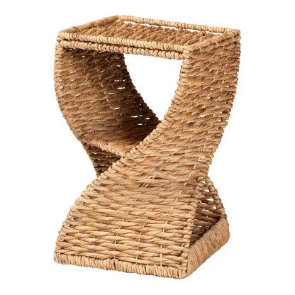 bali & pari Pelleas Seagrass End Table: Metal Frame, Helix Shelves, Fully Assembled