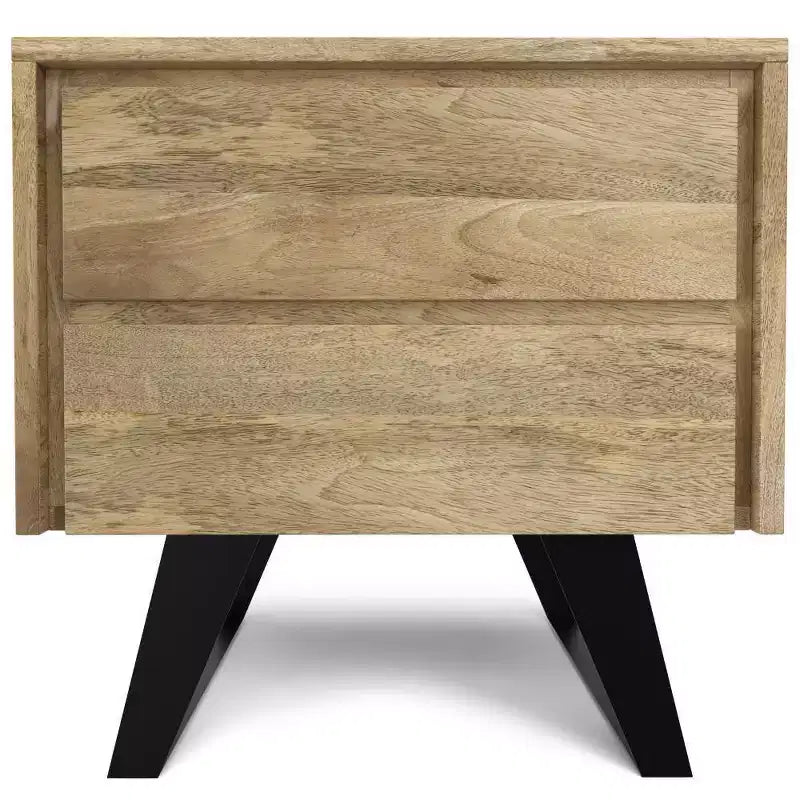 Tavolino WyndenHall Mitchell Naturale: Legno di Mango, Design Industriale Moderno, Ferramenta in Metallo, Cassetto Contenitore