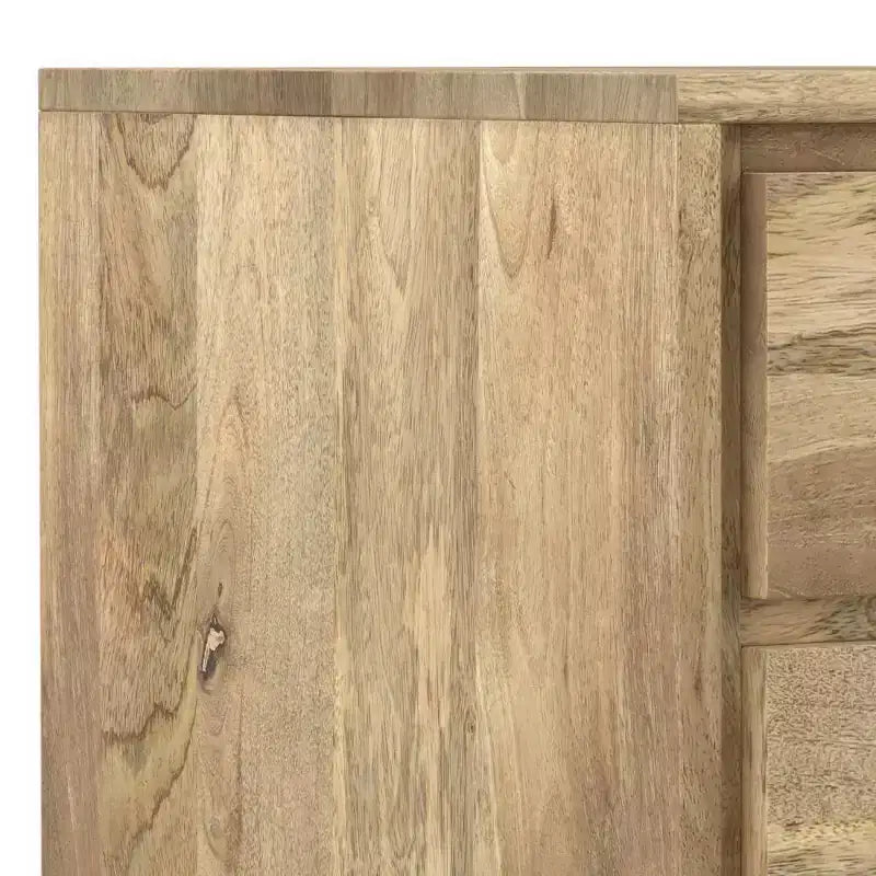Tavolino WyndenHall Mitchell Naturale: Legno di Mango, Design Industriale Moderno, Ferramenta in Metallo, Cassetto Contenitore